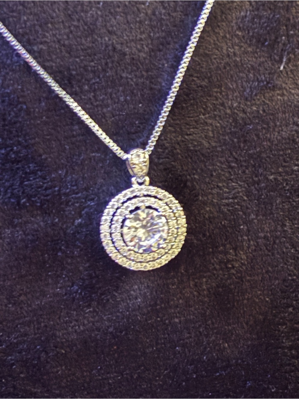 BRAND NEW 2ct Double Halo Moissanite Pendant Necklace
